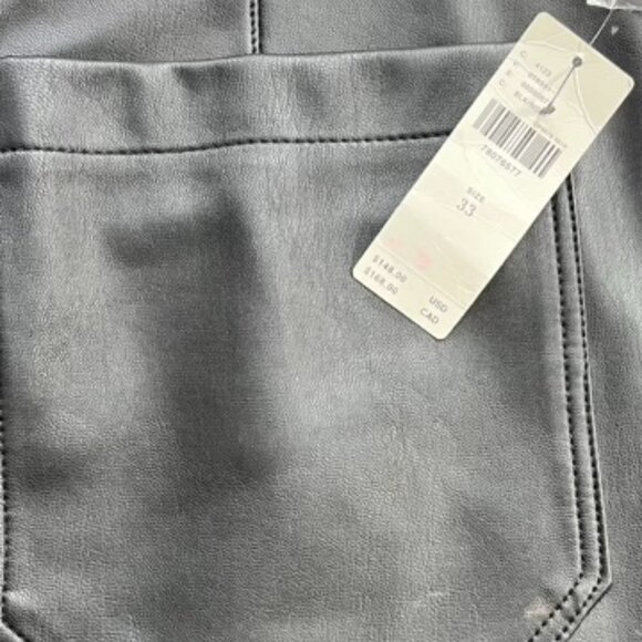 NWT Anthropologie Maeve Black Colettte Faux Leather Crop Pants Women's Size 33 - Picture 4 of 9